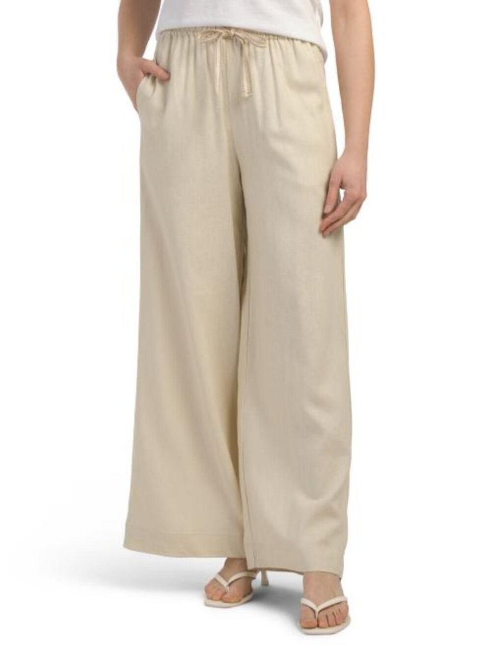 MAX STUDIO LONDON Linen Blend Drawstring Pants